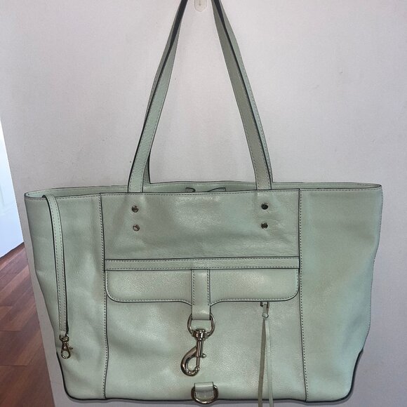 Rebecca Minkoff Mint Green MAB Leather Tote Bag-Nearly New-Rtl $265 - Picture 1 of 8
